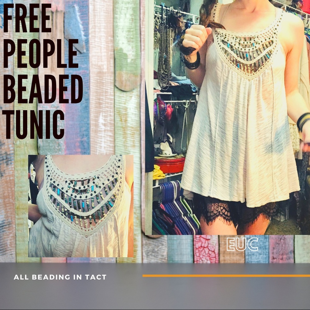 Free People Beaded Tunic EUC